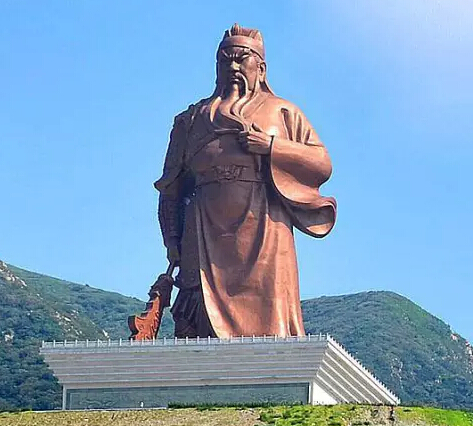 运城解州关帝庙关公铜像